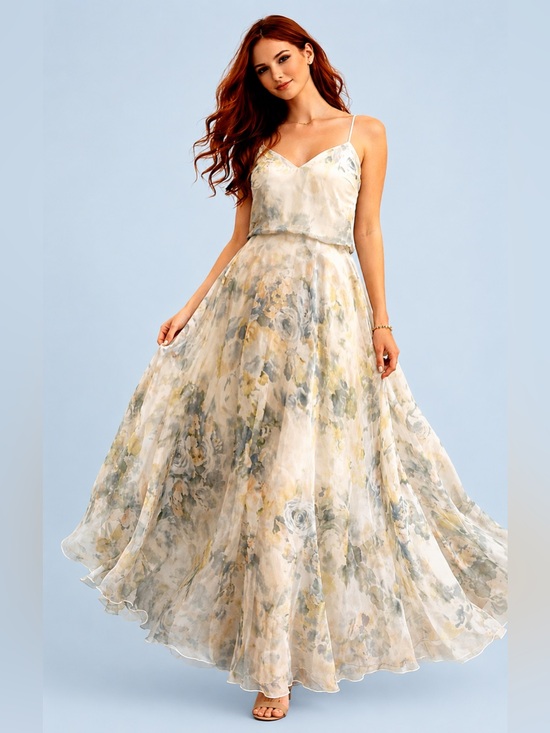 Jenny Yoo Dresses & Skirts - Jenny Yoo Floral Spaghetti Strap Dress
